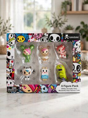 Tokidoki 6 Figure Pack Sandy Donutella Ruby Kaiju Latte